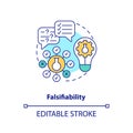 Falsifiability concept icon