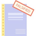 Falsified stamp on document flat icon vector Royalty Free Stock Photo