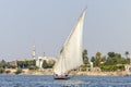 Faluca boat sailing in Nile river Royalty Free Stock Photo