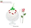 Faludeh or Iranian Rice Noodle And Rose Water Syrup
