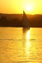 Faluka on Nile against sunset Royalty Free Stock Photo