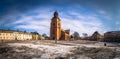 Falun - March 30, 2018: Falun cathedral in the center of the town of Falun in Dalarna, Sweden