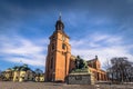 Falun - March 30, 2018: Falun cathedral in the center of the town of Falun in Dalarna, Sweden