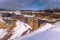 Falun - March 30, 2018: The open air copper mine of Falun, Sweden
