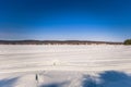 Falun - March 31, 2018: Panorama of the lake at Framby Udde near the town of Falun in Dalarna, Sweden Royalty Free Stock Photo