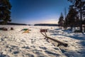 Falun - March 30, 2018: Resort of Framby Udde near the town of Falun in Dalarna, Sweden