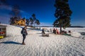 Falun - March 30, 2018: Resort of Framby Udde near the town of Falun in Dalarna, Sweden