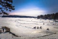 Falun - March 30, 2018: Resort of Framby Udde near the town of Falun in Dalarna, Sweden