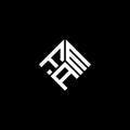 FAM letter logo design on black background. FAM creative initials letter logo concept. FAM letter design
