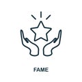 Fame line icon. Monochrome simple Fame outline icon for templates, web design and infographics