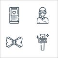 fame line icons. linear set. quality vector line set such as interview, bow tie, bodyguard