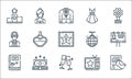 fame line icons. linear set. quality vector line set such as love letter, cheers, autograph, quiz, money, paparazzi, disco ball,