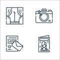 fame line icons. linear set. quality vector line set such as magazine, love letter, camera