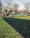 The famed green tram of Zhytomyr - UKRAINE - EUROPE