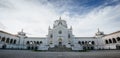 Famedio chapel facade at the Monumental Cemetery (Cimitero Monumentale), one of the main landmarks and tourist attractions af