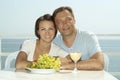 Famile on the balconywith food