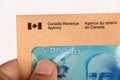 Canada tax return concept.