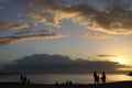 Families Beach Sunset Royalty Free Stock Photo