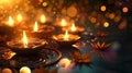 Indian Diwali Festival Season Holiday Light Background AI generated content