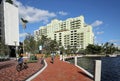 Families enjoying Las Olas waterfront in Fort Lauderdale Royalty Free Stock Photo