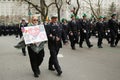 Families of the fallen FDNY firefighters who lost life at World Trade Center marching at the St. Patrick's Day Parade