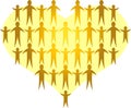 Families Form A Golden Heart/ai Royalty Free Stock Photo