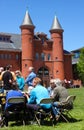 Families and friends of graduates at picnic lunch before Wesleyan University Graduation Middletown Conneticut USA circa May 2015