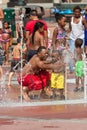 Families Get Soaked Playing In Atlanta Fountain Royalty Free Stock Photo
