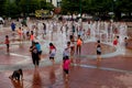 Families Get Wet Playing In Atlanta's Centennial Park Fountain Royalty Free Stock Photo