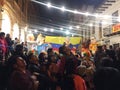 People Looking at Gigantic Effigies in Cuenca Ecuador on New Years Eve