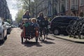 Families on bikes, Amsterdam, Holland