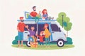 Families who spend time traveling together. Ai generated