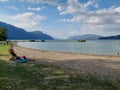 A familiy beach on Lac du bourget, sunny and peaceful