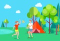 Family active holidays happy couple cheerful man and woman during playing ball at summer outdoors