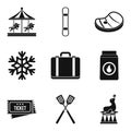 Family activity icons set, simple style Royalty Free Stock Photo