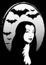 The Family Addams, halloween the horror woman, Morticia inspiration , isolated