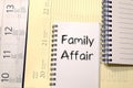 Family affair text concept Royalty Free Stock Photo