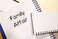 Family affair text concept Royalty Free Stock Photo