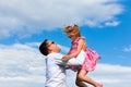 Family affairs - father and daughter playing in su Royalty Free Stock Photo