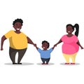 A family of African Americans holds hands. Family full of Africans holding hands.