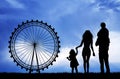 Family in amusement park