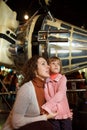 Family in an astronautics museum Royalty Free Stock Photo