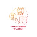 Family autism history concept icon