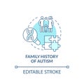 Family autism history concept icon