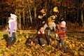 Family autumn fun Royalty Free Stock Photo