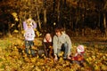 Family autumn fun Royalty Free Stock Photo