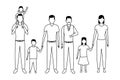 Family avatar cartoon character