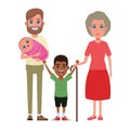 Family avatar cartoon character portrait