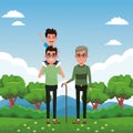 Family avatar cartoon character portrait