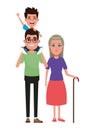 Family avatar cartoon character portrait